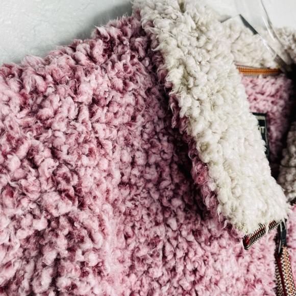 True Grit Burgundy Sherpa Pullover Fleece  Jacket - Picture 4 of 10